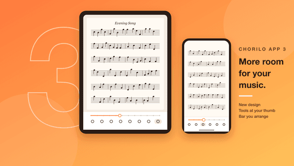 Chorilo 3: The app in a new design – with more room for your sheet music