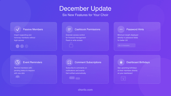December Update: Six New Features for Your Choir
