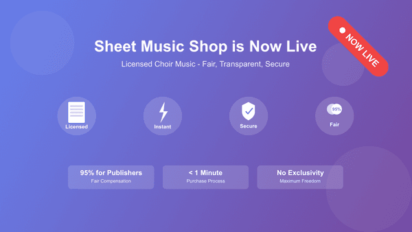 The Chorilo Sheet Music Shop is Now Live