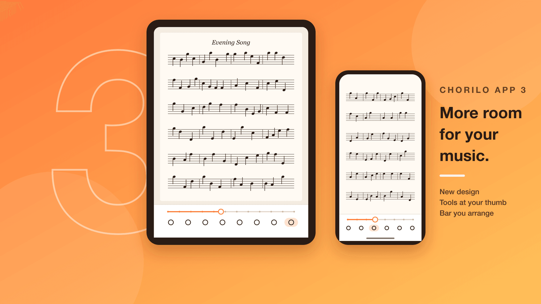 Chorilo 3: The app in a new design – with more room for your sheet music