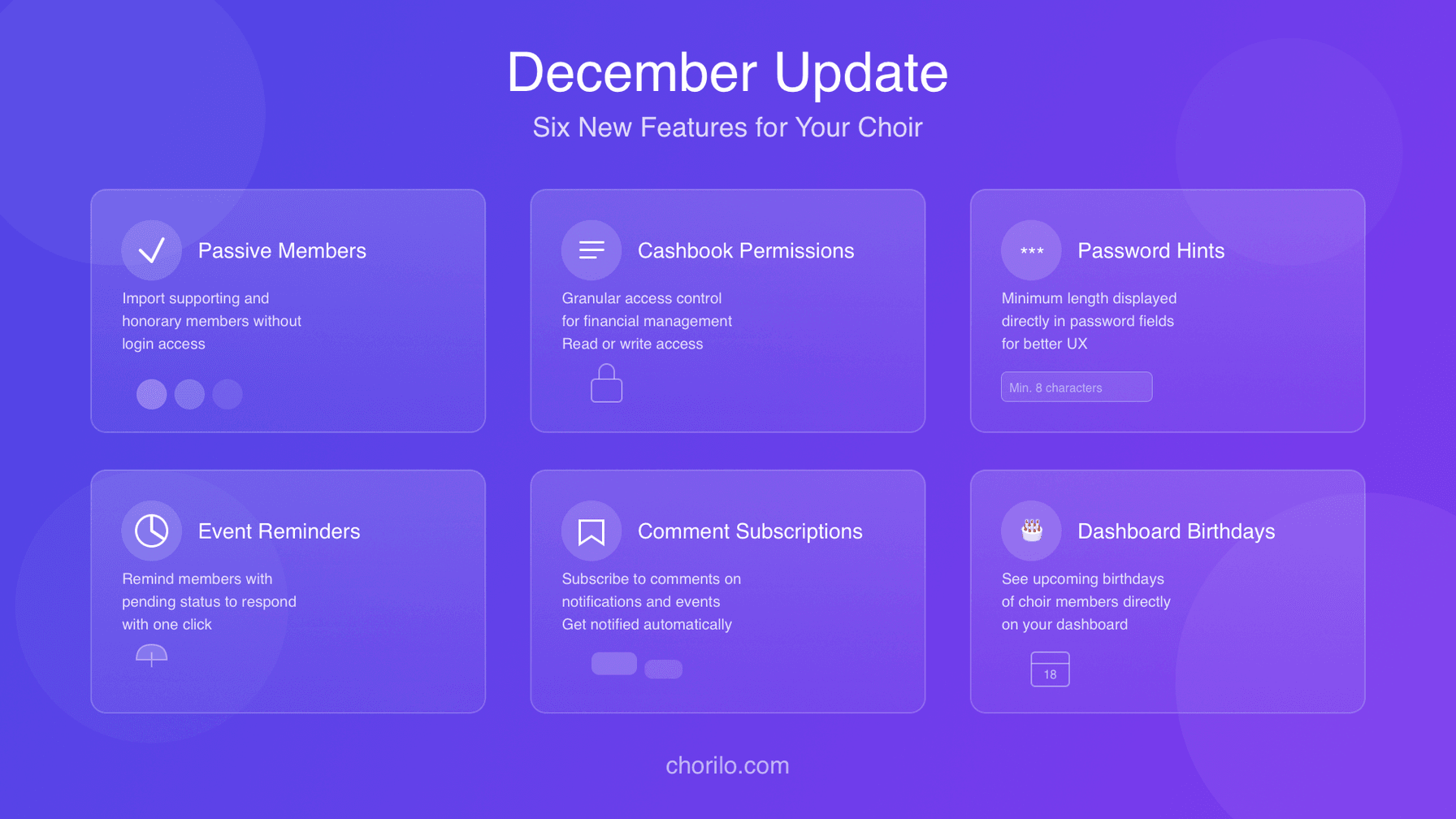 December Update: Six New Features for Your Choir