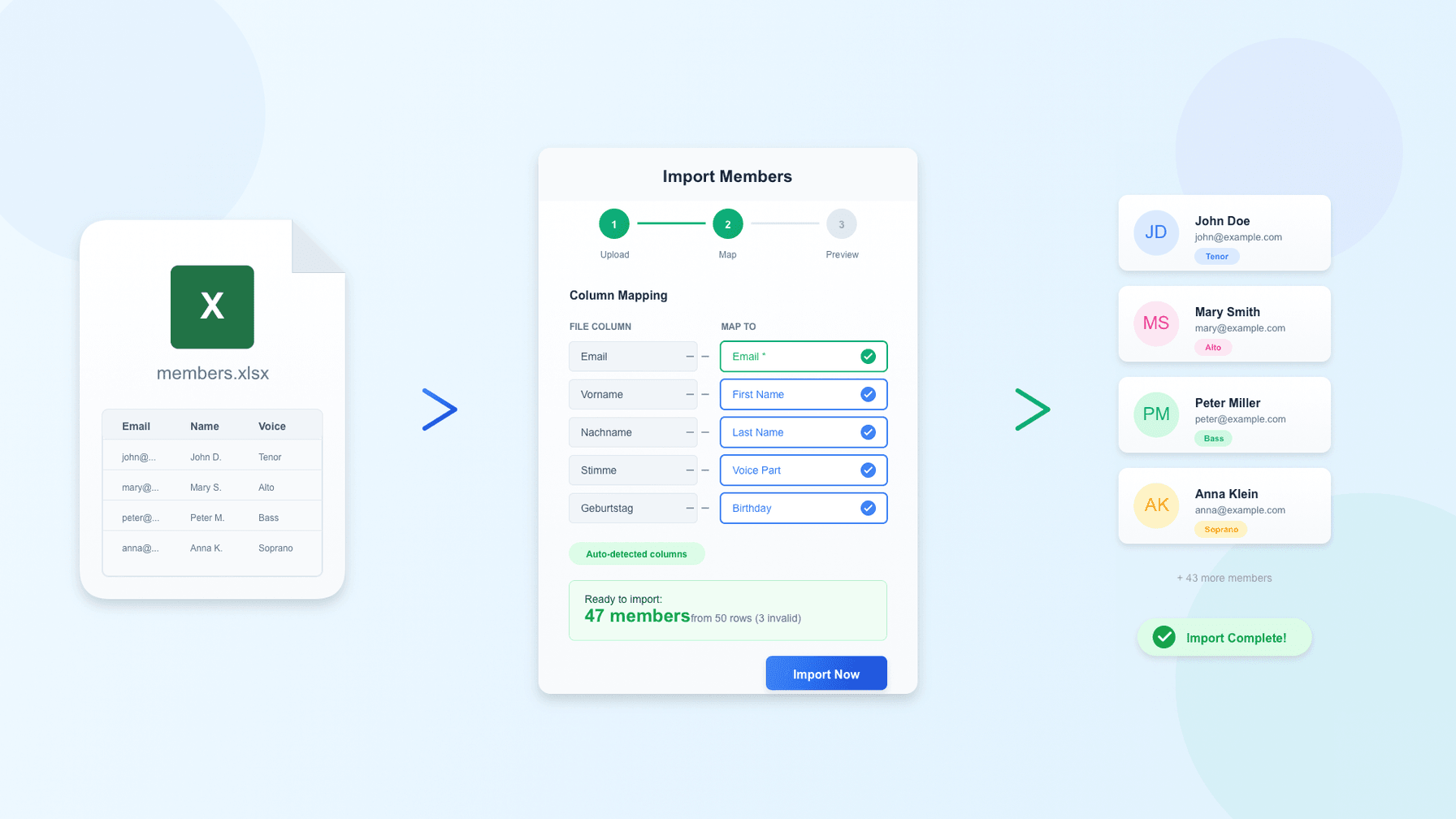 Import Members: From Excel Spreadsheet to Complete Member List